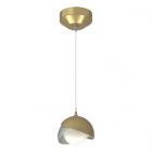 Hubbardton Forge Brooklyn Double Shade Low Voltage Mini Pendant in Modern Brass 161183-1077