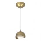 Hubbardton Forge Brooklyn Double Shade Low Voltage Mini Pendant in Modern Brass 161183-1078