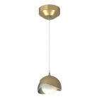 Hubbardton Forge Brooklyn Double Shade Low Voltage Mini Pendant in Modern Brass 161183-1079
