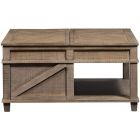 Liberty Furniture Parkland Falls Square Lift Top Cocktail Table in Weathered Taupe