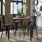 Liberty Furniture Vintage Pub Set with Bow Back Counter Chair in Weathered Gray