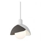 Hubbardton Forge Brooklyn Double Shade Mini Pendant in White 181183-1002