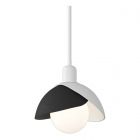 Hubbardton Forge Brooklyn Double Shade Mini Pendant in White 181183-1003