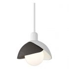 Hubbardton Forge Brooklyn Double Shade Mini Pendant in White 181183-1004