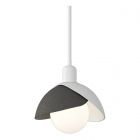 Hubbardton Forge Brooklyn Double Shade Mini Pendant in White 181183-1005
