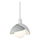 Hubbardton Forge Brooklyn Double Shade Mini Pendant in White 181183-1006