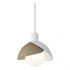 Hubbardton Forge Brooklyn Double Shade Mini Pendant in White 181183-1007