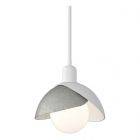Hubbardton Forge Brooklyn Double Shade Mini Pendant in White 181183-1008