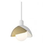 Hubbardton Forge Brooklyn Double Shade Mini Pendant in White 181183-1009