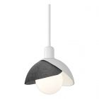 Hubbardton Forge Brooklyn Double Shade Mini Pendant in White 181183-1010