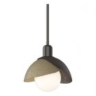 Hubbardton Forge Brooklyn Double Shade Mini Pendant in Oil Rubbed Bronze 181183-1051
