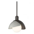 Hubbardton Forge Brooklyn Double Shade Mini Pendant in Oil Rubbed Bronze 181183-1052