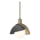 Hubbardton Forge Brooklyn Double Shade Mini Pendant in Soft Gold 181183-1087