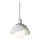 Hubbardton Forge Brooklyn Double Shade Mini Pendant in Sterling 181183-1088