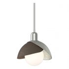 Hubbardton Forge Brooklyn Double Shade Mini Pendant in Sterling 181183-1089
