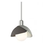 Hubbardton Forge Brooklyn Double Shade Mini Pendant in Sterling 181183-1090
