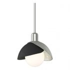 Hubbardton Forge Brooklyn Double Shade Mini Pendant in Sterling 181183-1091