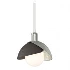 Hubbardton Forge Brooklyn Double Shade Mini Pendant in Sterling 181183-1092