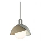 Hubbardton Forge Brooklyn Double Shade Mini Pendant in Sterling 181183-1095