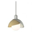 Hubbardton Forge Brooklyn Double Shade Mini Pendant in Sterling 181183-1097