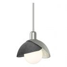 Hubbardton Forge Brooklyn Double Shade Mini Pendant in Sterling 181183-1098