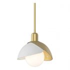 Hubbardton Forge Brooklyn Double Shade Mini Pendant in Modern Brass 181183-1099