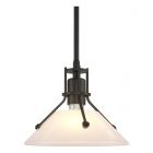 Hubbardton Forge Henry Mini Pendant in Black, Frosted Glass (FD)