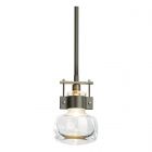 Hubbardton Forge Cuff Mini Pendant in Dark Smoke, Clear Glass (ZM)