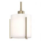 Hubbardton Forge Exos Small Mini Pendant in Soft Gold, Opal Glass (GG)