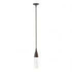 Hubbardton Forge Fritz Mini Pendant in Bronze, Clear Glass (ZM)