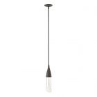 Hubbardton Forge Fritz Mini Pendant in Dark Smoke, Clear Glass (ZM)