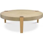 Eichholtz Coffee Table Oxnard in Washed Oak Veneer & Brushed Brass