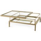 Eichholtz Harvey Coffee Table Sliding Top in Brushed Brass