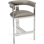 Interlude Home Darcy Counter Stool - Grey/Nickel