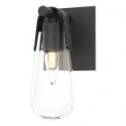 Hubbardton Forge Eos 1-Light Bath Sconce in Black, Clear Glass (ZM)