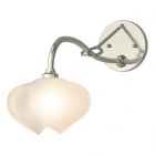 Hubbardton Forge Ume 1-Light Long-Arm Sconce in Sterling, Frosted Glass (FD)