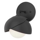 Hubbardton Forge Brooklyn 1-Light Double Shade Bath Sconce in Black 201374-1000
