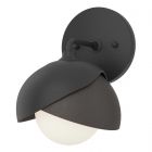 Hubbardton Forge Brooklyn 1-Light Double Shade Bath Sconce in Black 201374-1001