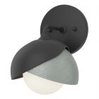 Hubbardton Forge Brooklyn 1-Light Double Shade Bath Sconce in Black 201374-1002