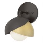 Hubbardton Forge Brooklyn 1-Light Double Shade Bath Sconce in Oil Rubbed Bronze 201374-1011
