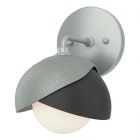 Hubbardton Forge Brooklyn 1-Light Double Shade Bath Sconce in Vintage Platinum 201374-1012