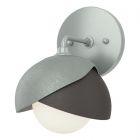 Hubbardton Forge Brooklyn 1-Light Double Shade Bath Sconce in Vintage Platinum 201374-1013