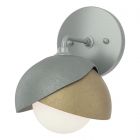 Hubbardton Forge Brooklyn 1-Light Double Shade Bath Sconce in Vintage Platinum 201374-1015