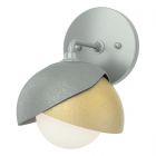 Hubbardton Forge Brooklyn 1-Light Double Shade Bath Sconce in Vintage Platinum 201374-1017