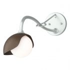 Hubbardton Forge Brooklyn 1-Light Single Shade Long-Arm Sconce in Vintage Platinum 201376-1045