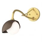 Hubbardton Forge Brooklyn 1-Light Single Shade Long-Arm Sconce in Modern Brass 201376-1072