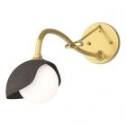 Hubbardton Forge Brooklyn 1-Light Single Shade Long-Arm Sconce in Modern Brass 201376-1073