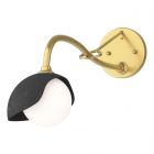 Hubbardton Forge Brooklyn 1-Light Single Shade Long-Arm Sconce in Modern Brass 201376-1074