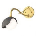 Hubbardton Forge Brooklyn 1-Light Single Shade Long-Arm Sconce in Modern Brass 201376-1076