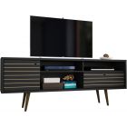 Manhattan Comfort Liberty 70.86" TV Stand with 4 Shelving Spaces and 1 Drawer in Black